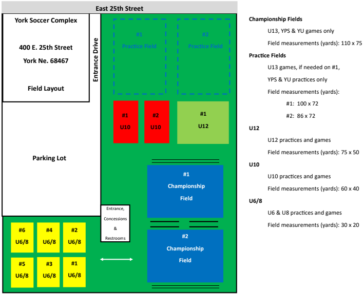 York Soccer Complex layout